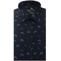 Print Navy Blue Shirt : Party