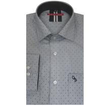 Self Design Gray Shirt : Slim