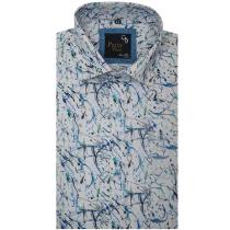 Print Blue Shirt : Party