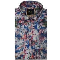 Print Blue Shirt : Party