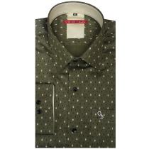Print Khakhi Shirt : Slim