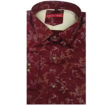 Print Maroon Shirt : Slim