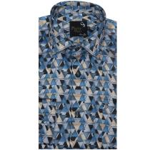 Print Blue Shirt : Party