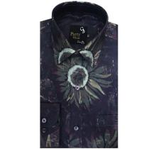 Print Gray Shirt : Party