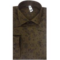 Print Khakhi Shirt : Slim