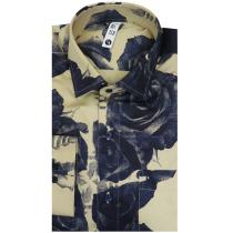 Print Navy Blue Shirt : Slim