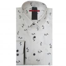 Print Cream Shirt : Slim