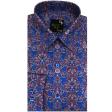 Print Blue Shirt : Party