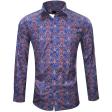 Print Blue Shirt : Party