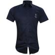 Embroidered Navy Blue Shirt : Ditto