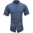 Print Navy Blue Shirt : Party