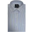 Stripes Aqua Blue Shirt : Business