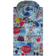 Print Blue Shirt : Slim