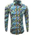 Print Light Blue Shirt : Slim