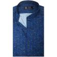 Print Blue Shirt : Party
