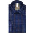 Checks Navy Blue Shirt : Slim