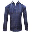 Checks Navy Blue Shirt : Slim
