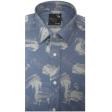 Print Blue Shirt : Party