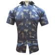 Print Blue Shirt : Party