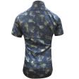 Print Blue Shirt : Party
