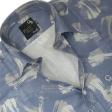 Print Blue Shirt : Party