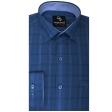 Checks Navy Blue Shirt : Business