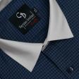 Self Design Aqua Blue Shirt : Business