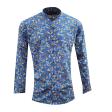 Print Blue Shirt : Party