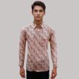 Print Peach Shirt : Party