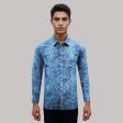 Print Dark Blue Shirt : Party