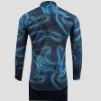 Print Blue Shirt : Party
