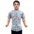 Print Blue Shirt : Party