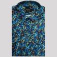 Print Blue Shirt : Party