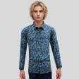 Print Blue Shirt : Party