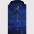 Print Blue Shirt : Party
