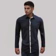 Print Navy Blue Shirt : Party
