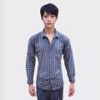 Checks Navy Blue Shirt : Business
