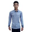 Self Design Blue Shirt : Business