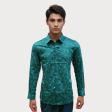 Print Green Shirt : Party