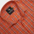 Checks Orange Shirt : Business