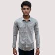 Print Gray Shirt : Slim