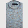 Print Blue Shirt : Party