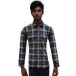 Checks Dark Blue Shirt : Slim