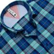 Checks Aqua Blue Shirt : Slim