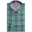 Checks Light Green Shirt : Slim