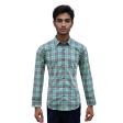 Checks Light Green Shirt : Slim