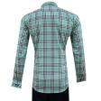 Checks Light Green Shirt : Slim
