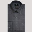 Checks Dark Gray Shirt : Business