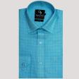 Checks Aqua Blue Shirt : Business