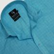 Checks Aqua Blue Shirt : Business